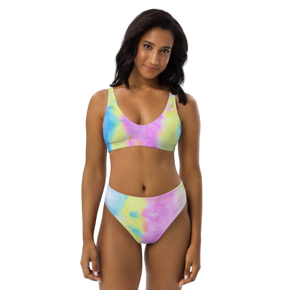 Tie dye clearance high waisted swimsuit